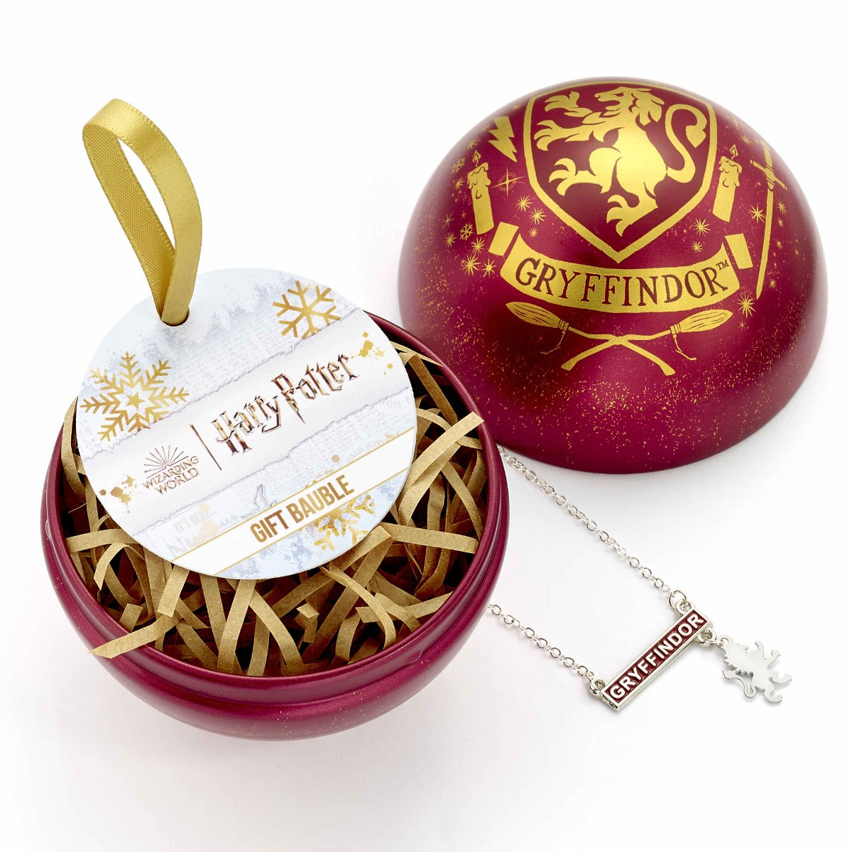 HARRY POTTER Boule de Noël Cadeau Collier Gryffondor