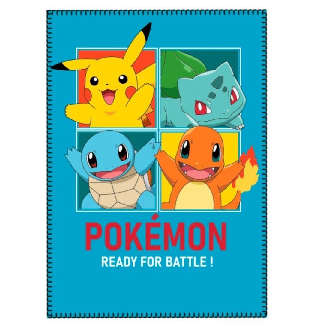 POKEMON Ready For Battle Plaid en polaire 100x140cm