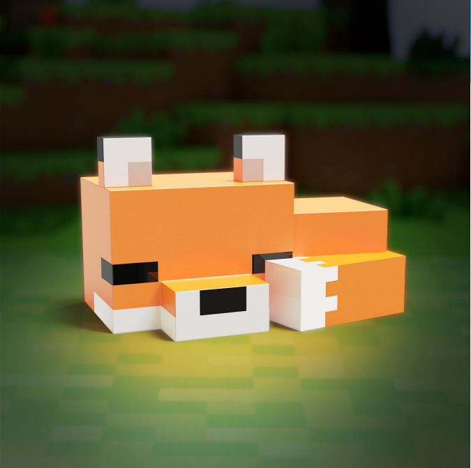 Lampe Minecraft - Renard