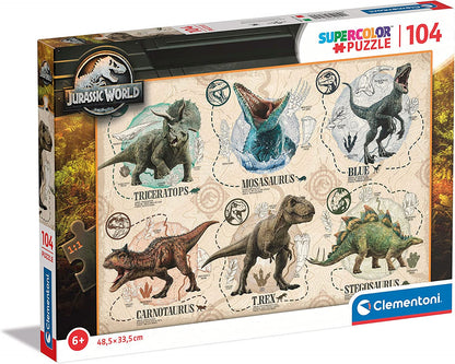 JURASSIC WORLD Dinosaures Puzzle 104P