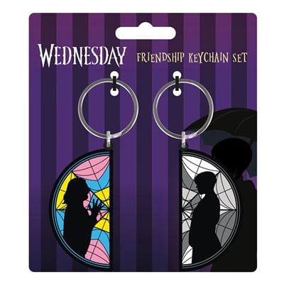 MERCREDI 2 Pack Porte-Clés Caoutchouc Wednesday Enid Window