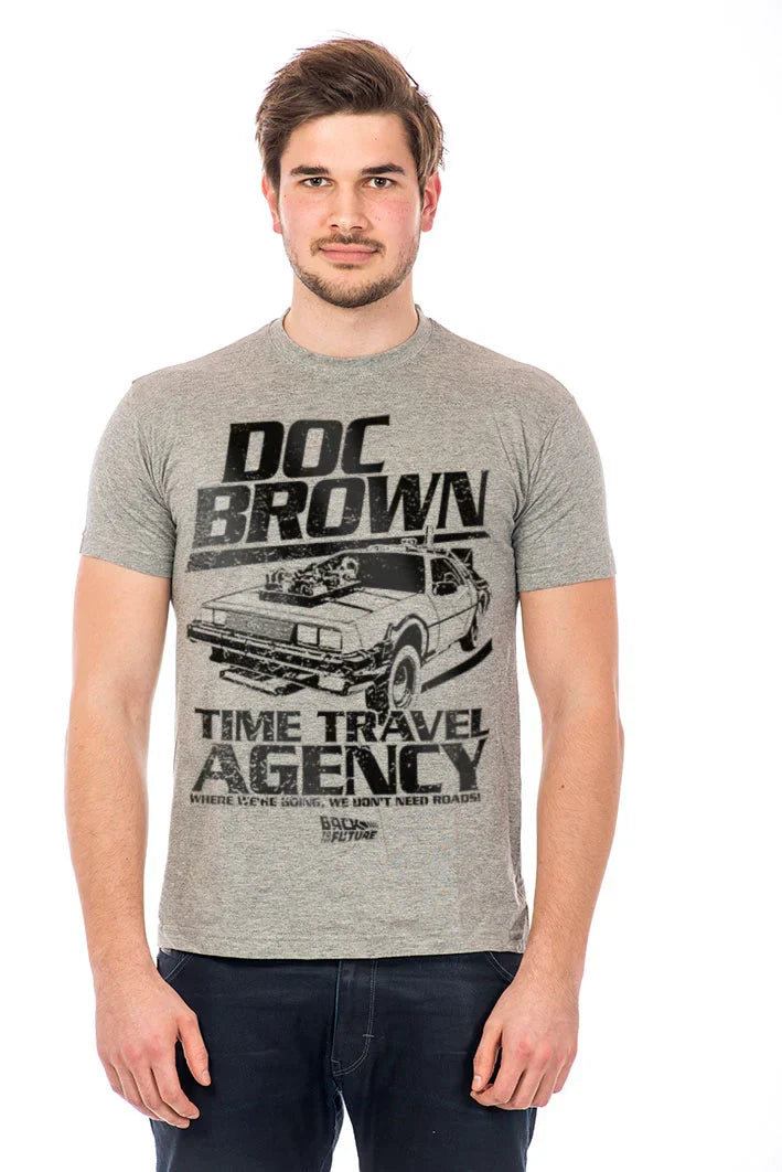 Doc Brown Time Travel Agency T-shirt - Grå