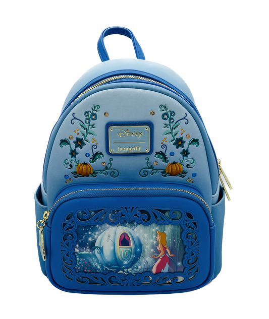 DISNEY Fenêtre Cendrillon Mini Sac à Dos LoungeFly 'Exclusive Ed'