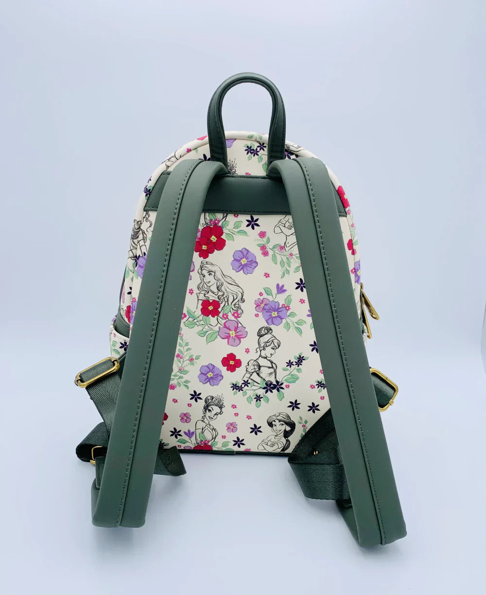 Kleiner Rucksack mit Blumenmuster und Prinzessinnenmotiv