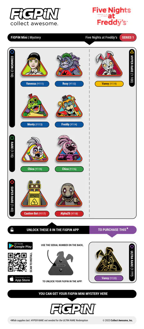 Tajemnicze mini piny Five Nights at Freddy's