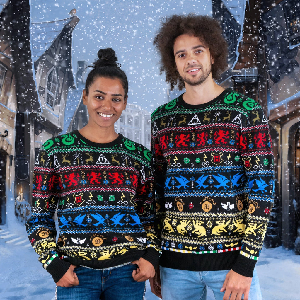 Pull de Noël Harry Potter - Maisons de Poudlard