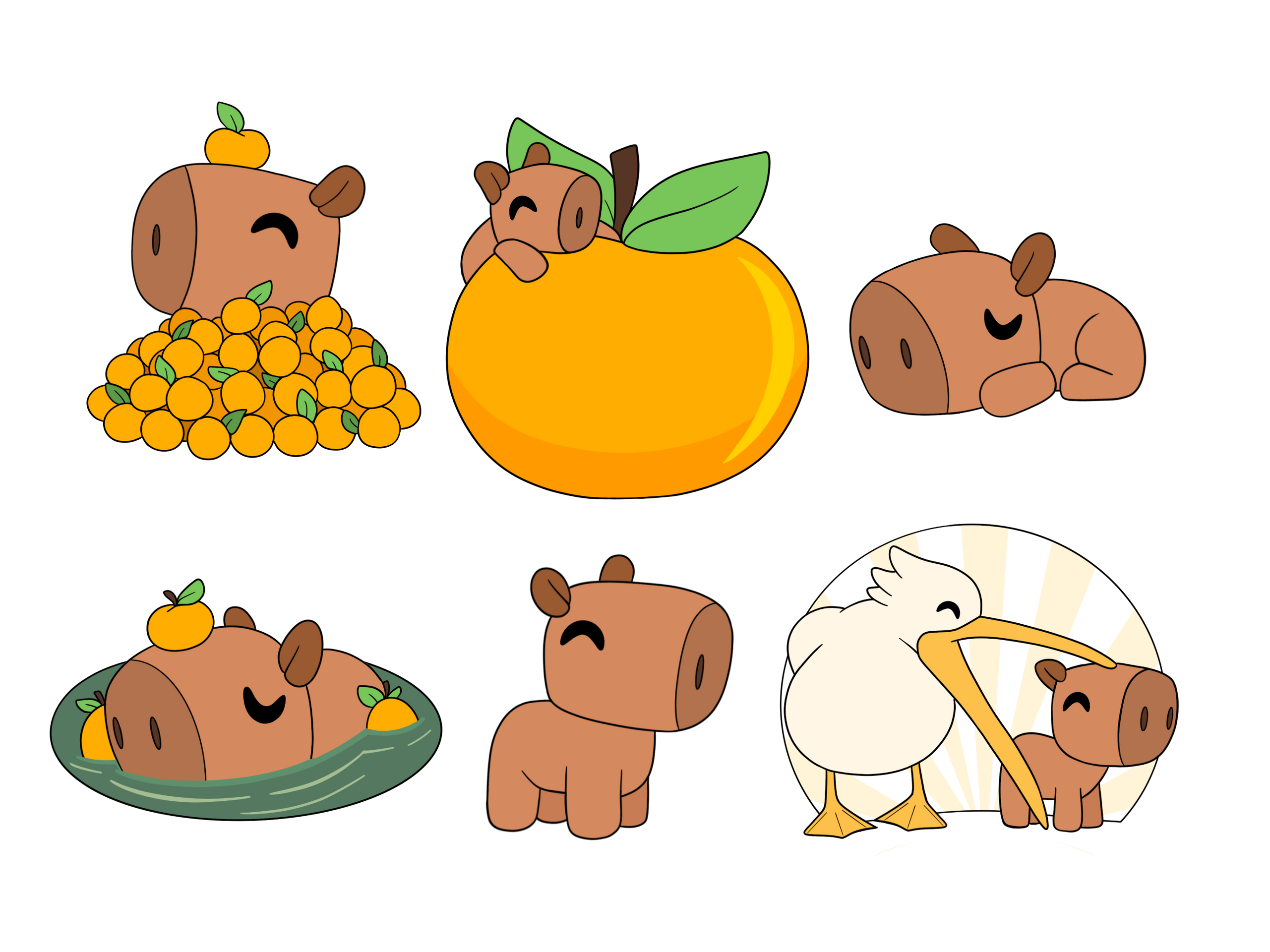 Capybara Pin Set