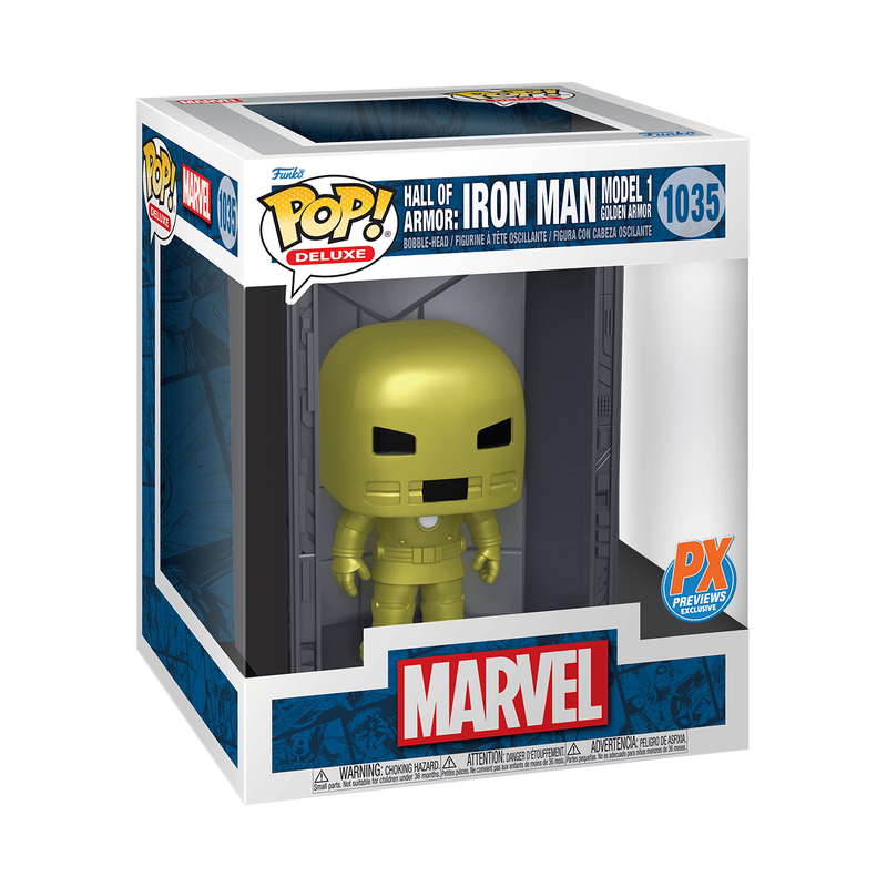 pop deluxe hall of armor iron man model 1 golden armor 1035