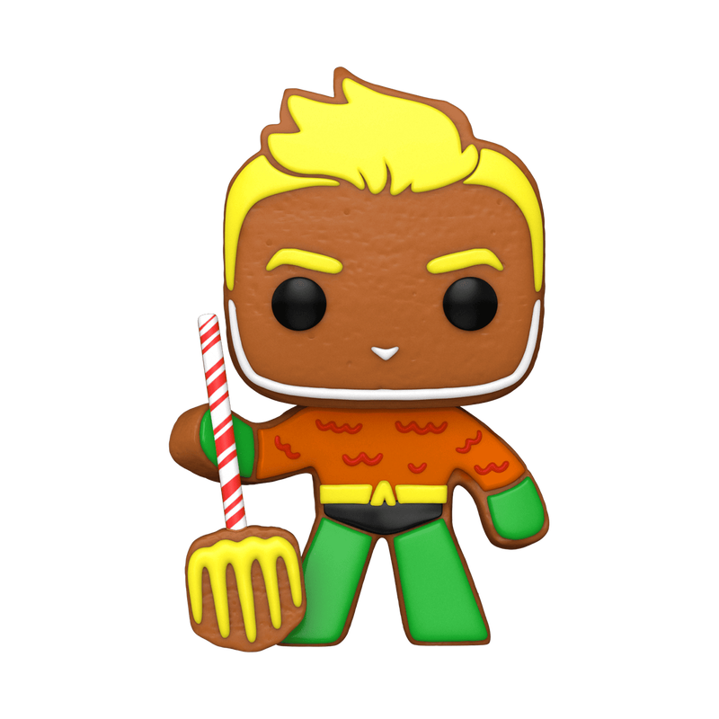 DC Comics Holiday POP! Heroes Aquaman 445 Pain d'épices Noël | DC Comics figurine Funko