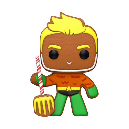 DC Comics Holiday POP! Heroes Aquaman 445 Pain d'épices Noël | DC Comics figurine Funko