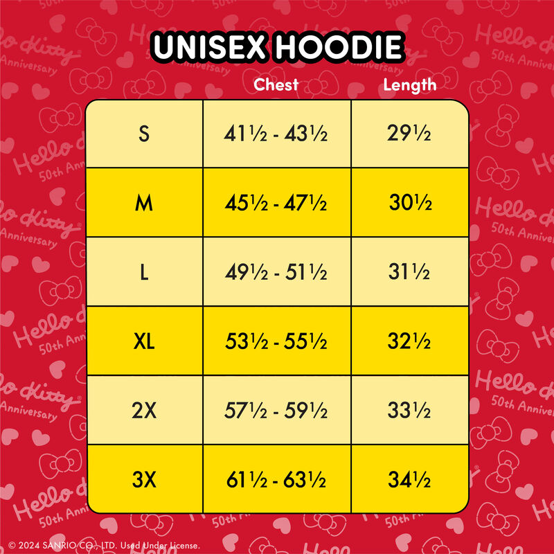 Hoodie Unisexe Hello Kitty - 50ème Anniversaire