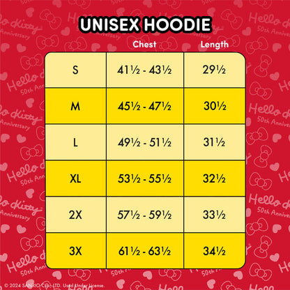 Hoodie Unisexe Hello Kitty - 50ème Anniversaire