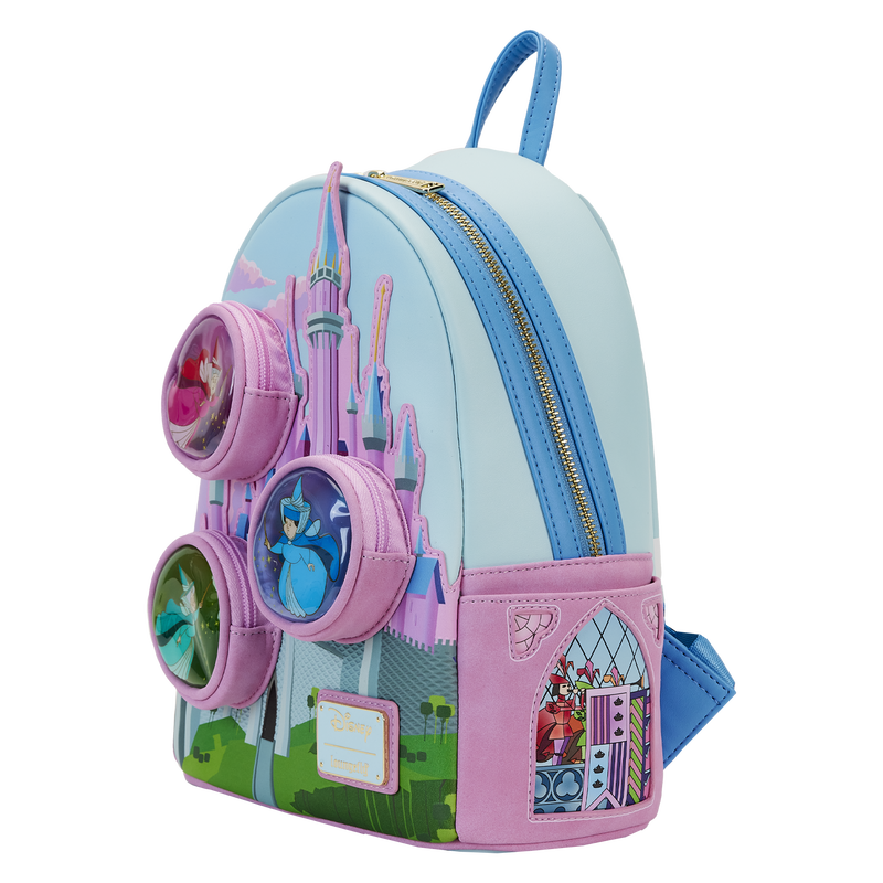 Miegančiosios gražuolės mini kuprinė – vitražinė pilis