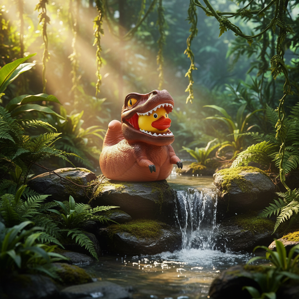 Canard Dinosaure T-Rex Marron