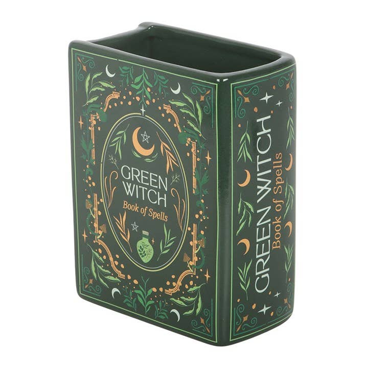 Vase in Buchform – Grüne Hexe
