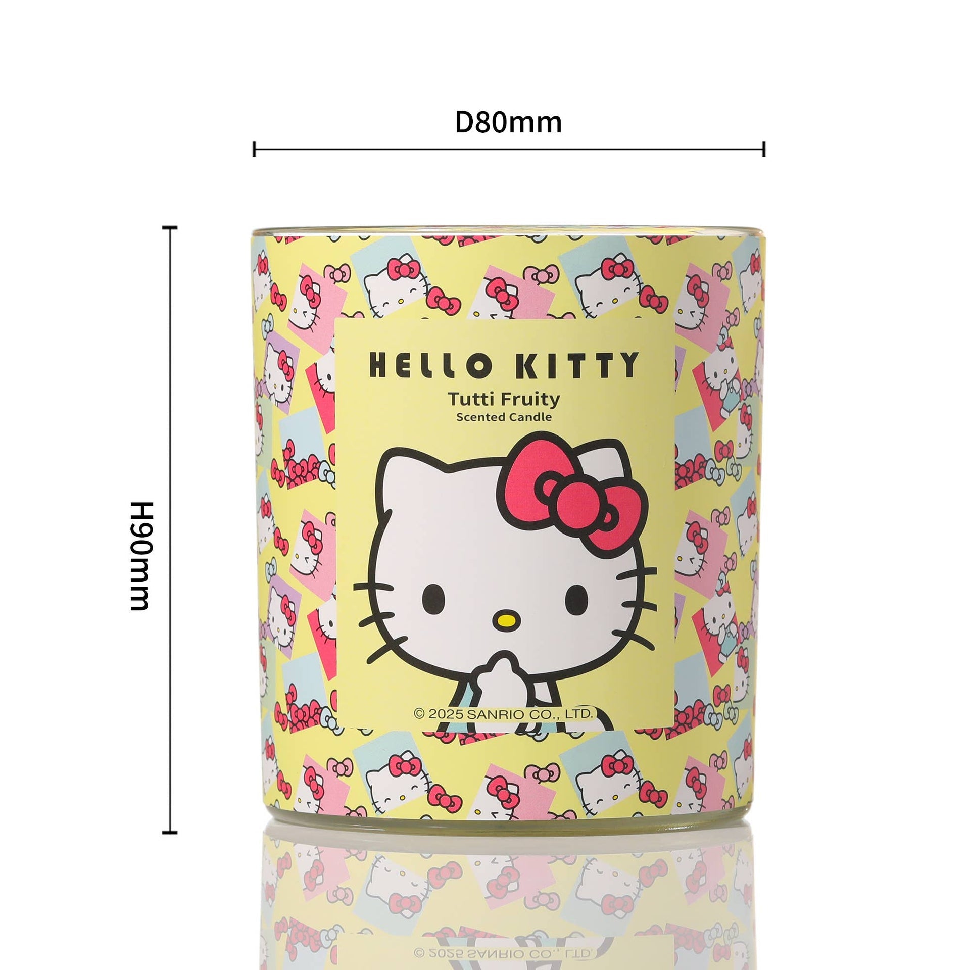 Hello Kitty Original Print Yellow Candle, Tutti Frutti Perfume