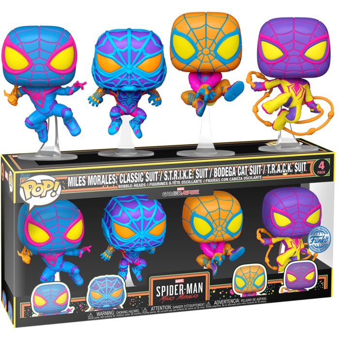 Pop! Miles Morales 4-Pack (Black Light) (SE)