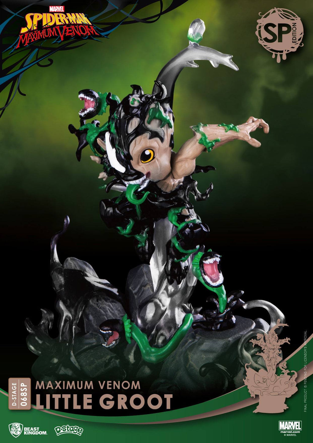 marvel comics diorama pvc d stage maximum venom little groot special edition 16 cm