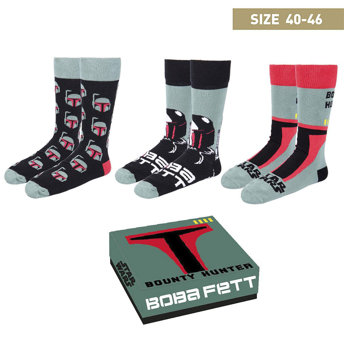 Pack 3 Paires de Chaussettes Star Wars - Boba Fett