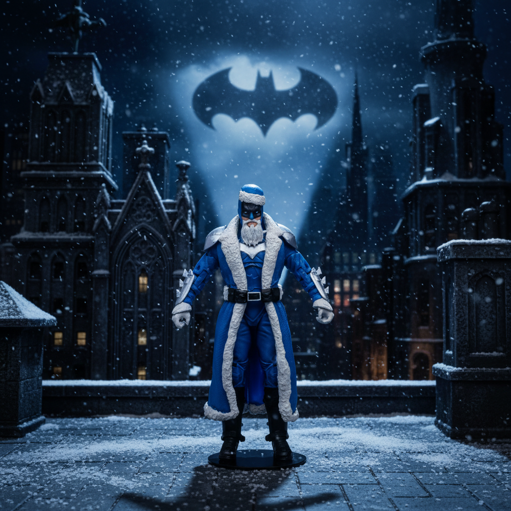 Batman Santa (niebieski) złota etykieta 