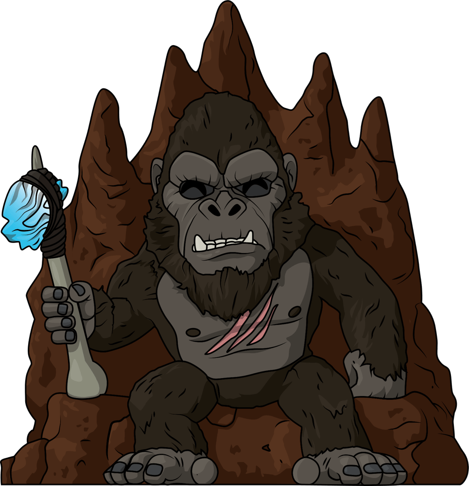 Kong auf dem Thron