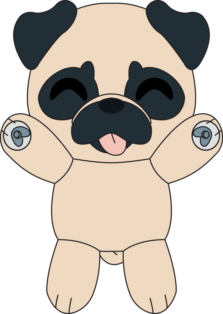 Mops Splatt Plüschtier (23 cm)