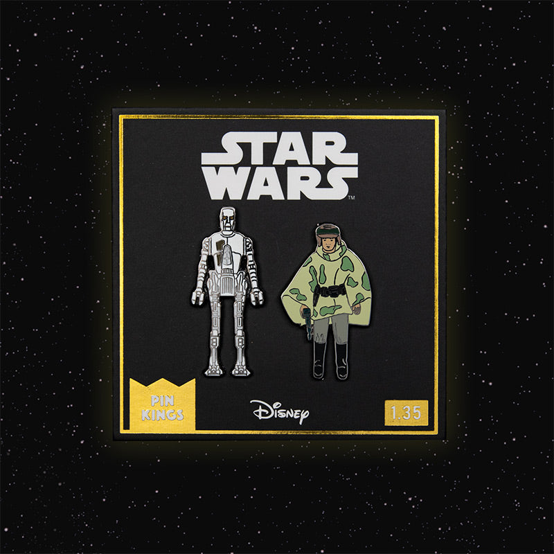 Star Wars Pin Set 1.35 – 8D8 and Princess Leia Organa (in Combat Poncho)