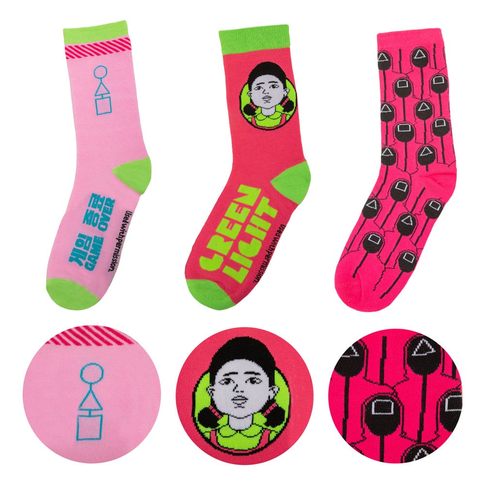 Squid Game pack 3 paires de chaussettes