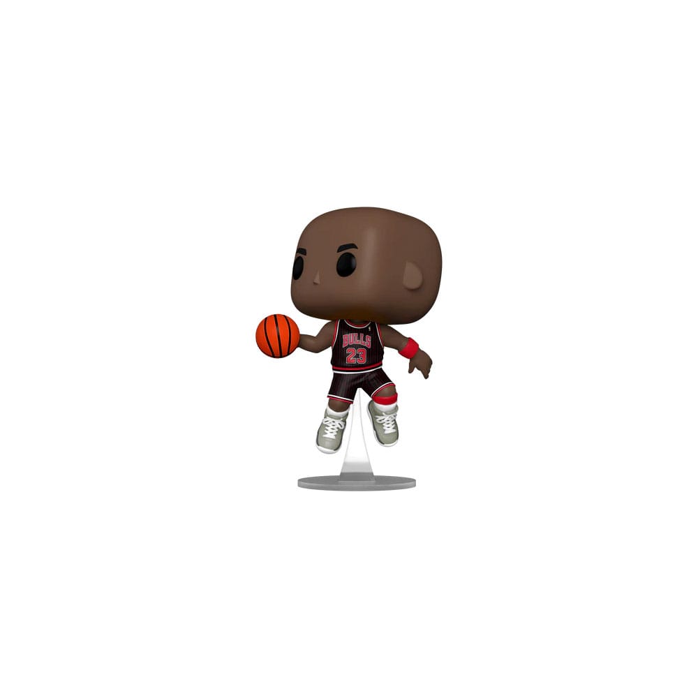 Pop! Michael Jordan med Jordans (sort nålestribet trøje)