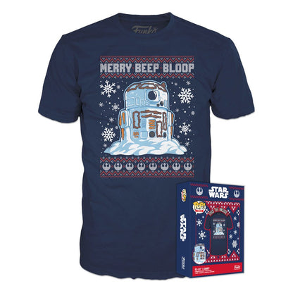 snowman r2 d2 merry beep bloop boxed tee