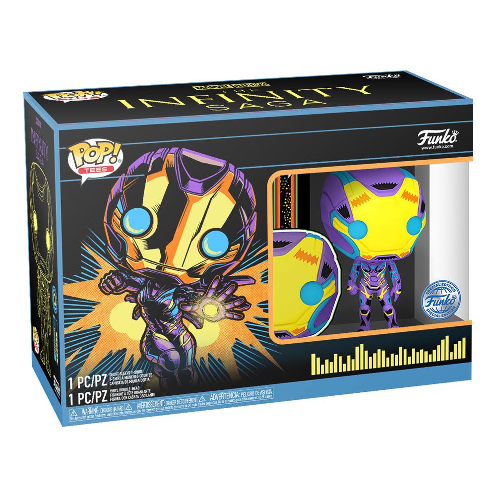 marvel blacklight pop tee set figurine et t shirt rescue 480