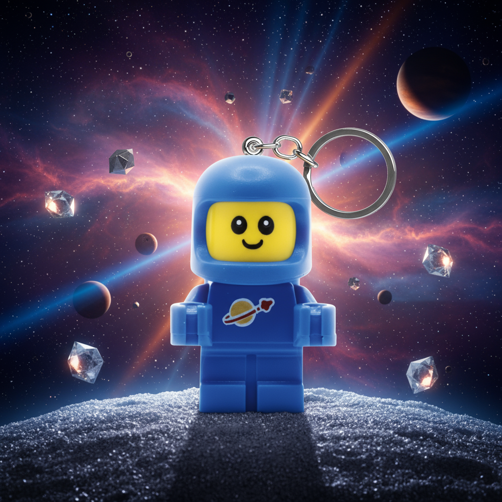 LEGO svjetleći privjesak za ključeve - plavi astronaut
