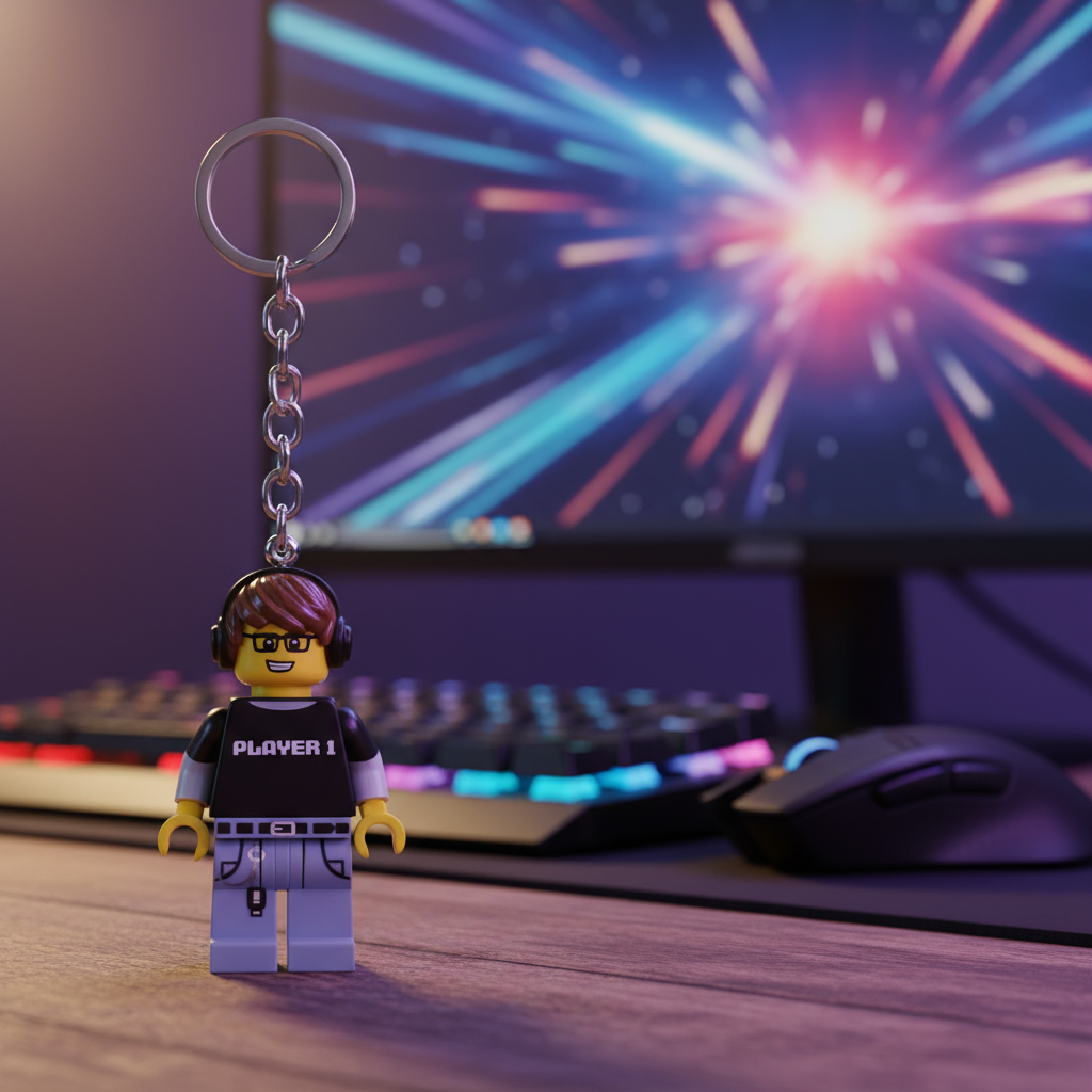 LEGO Schlüsselanhänger mit Beleuchtung – Gamer
