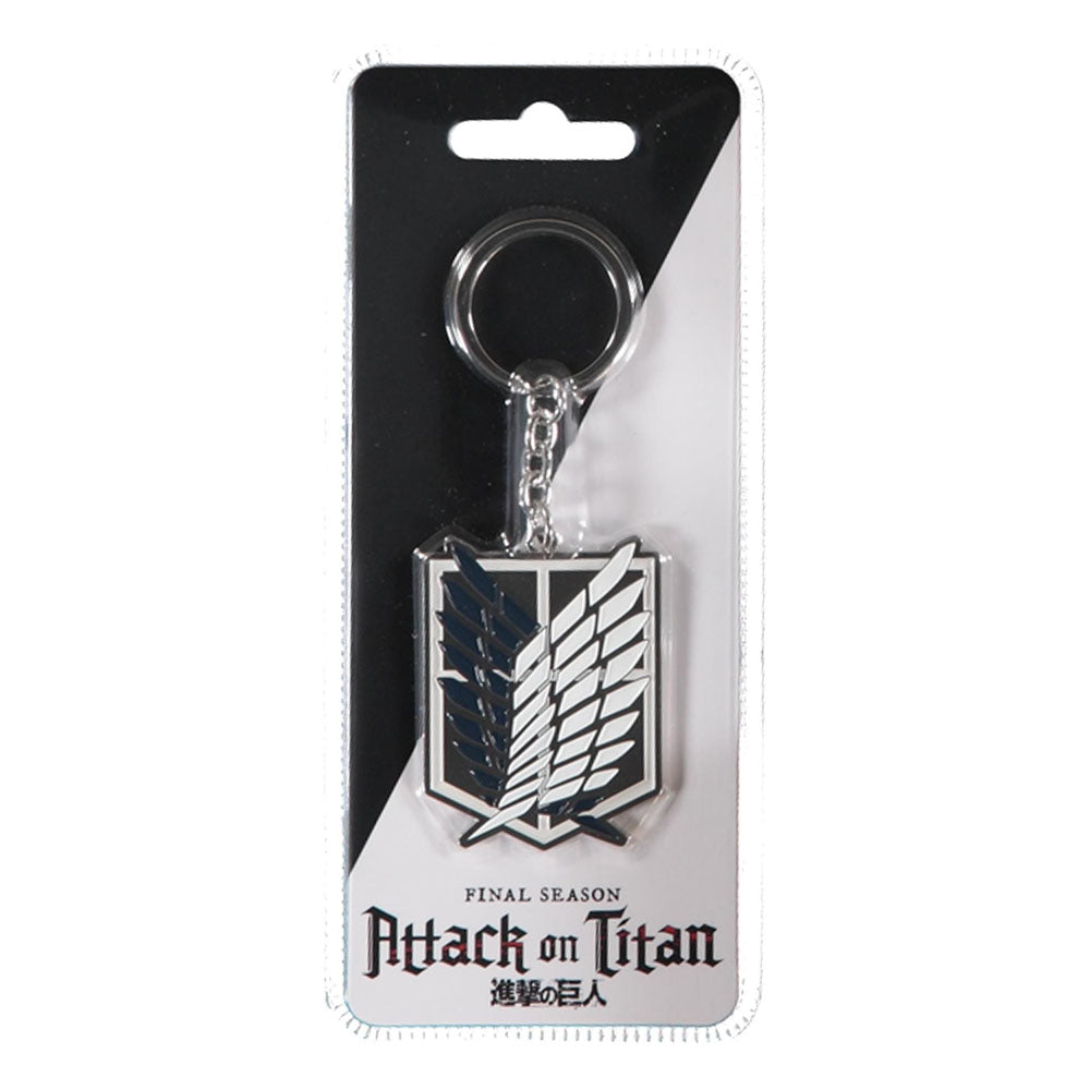 Metalinis raktų pakabukas „Attack on Titan“ – logotipas 