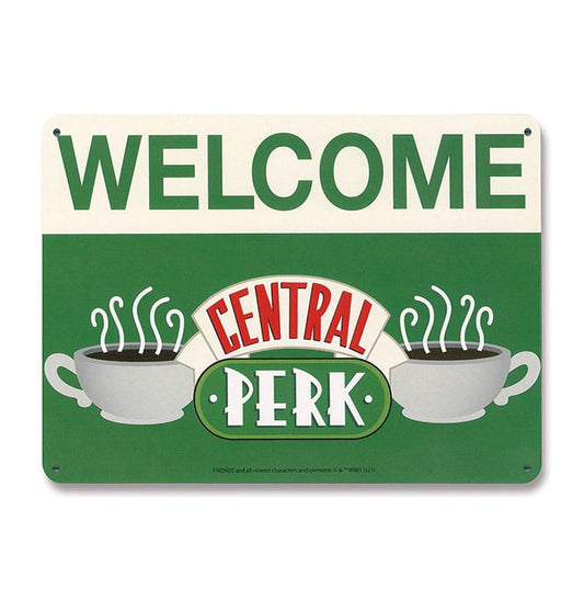 panneau metal friends central perk welcome logoshirt