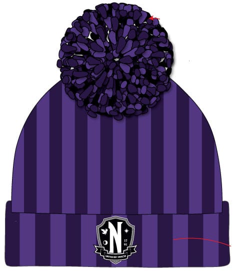 Bonnet Pom-Pom Mercredi - Nevermore Logo