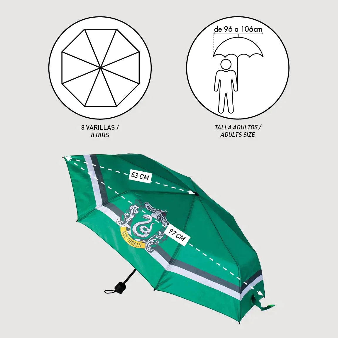 Parapluie Pliable Harry Potter - Serpentard
