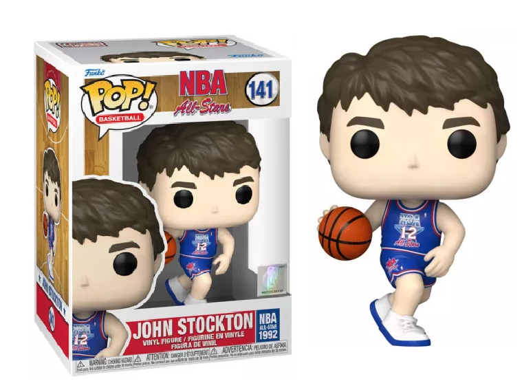 NBA Legends- POP N° 141 John Stockton (Blue All star uni 1992)