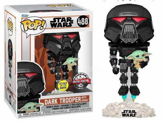 STAR WARS - POP N° 488 - Dark Trooper w/Grogu SP.EDIT.