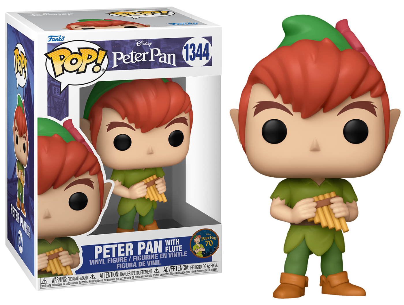 PETER PAN "70EME ANNIVERSAIRE" - POP N° 1344 - Peter avec Flute