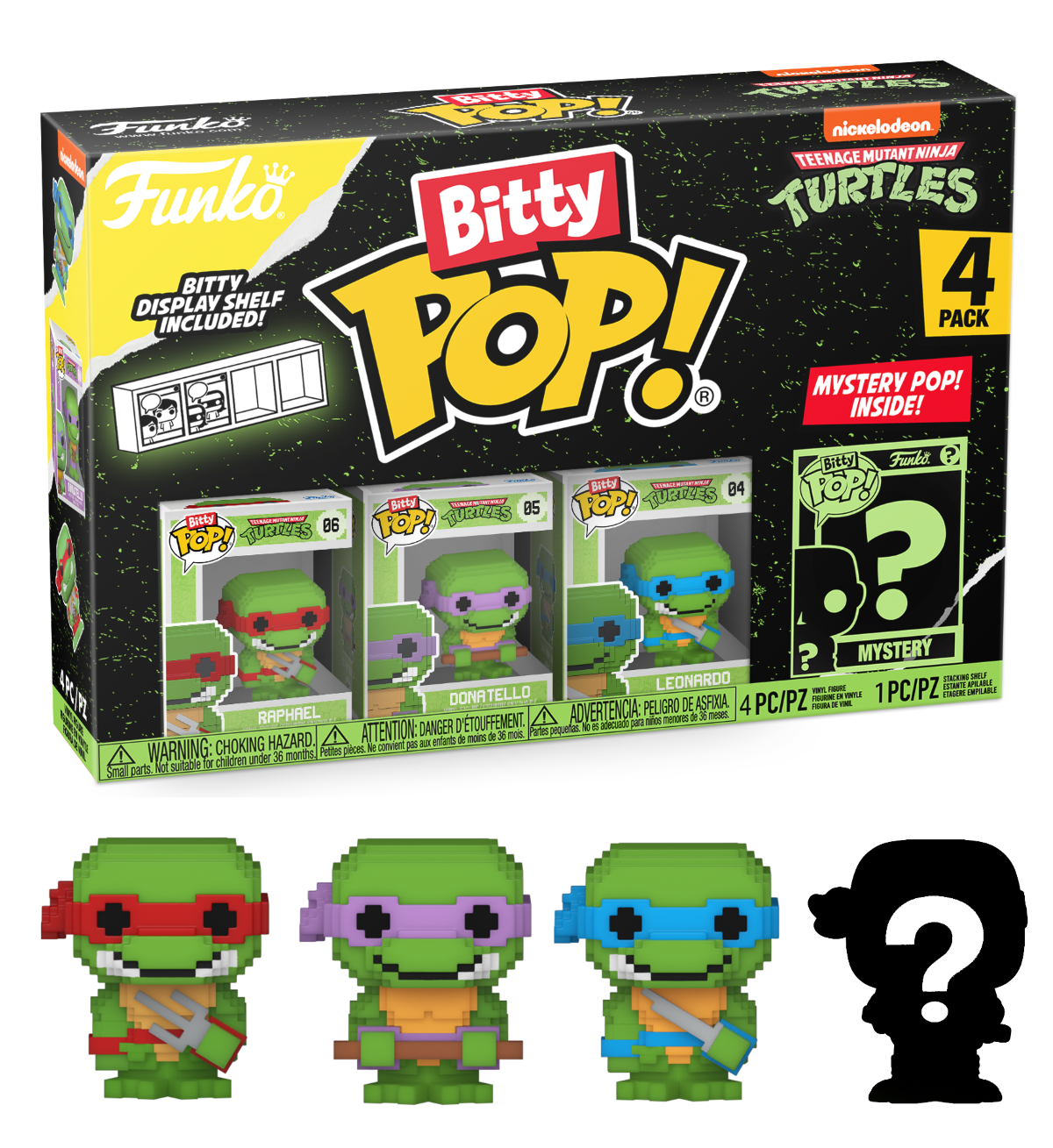 LES TORTUES NINJAS - Bitty Pop 4 Pack 2.5cm - 8-Bit