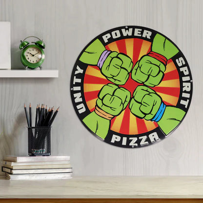 Plaque en Métal Tortues Ninja - Pizza Power